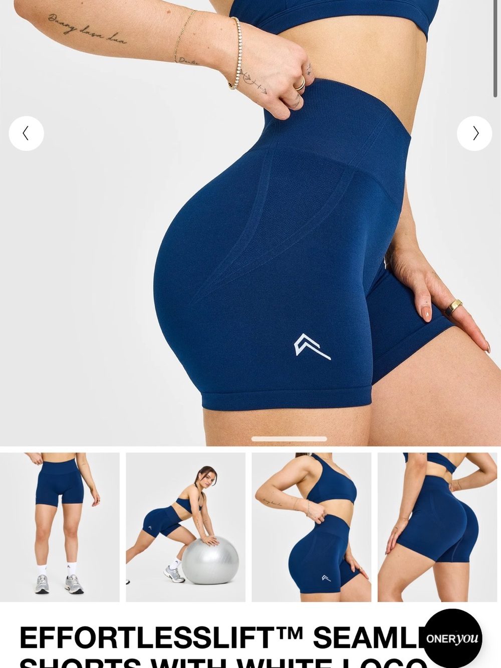 Oner Active Women's Seamless Athletic Shorts in Midnight
